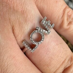 SIMPLY VERA VERA WANG Sterling Silver Diamond LOVE Ring